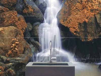 gạch tranh mã gạch thác nước mùa thu